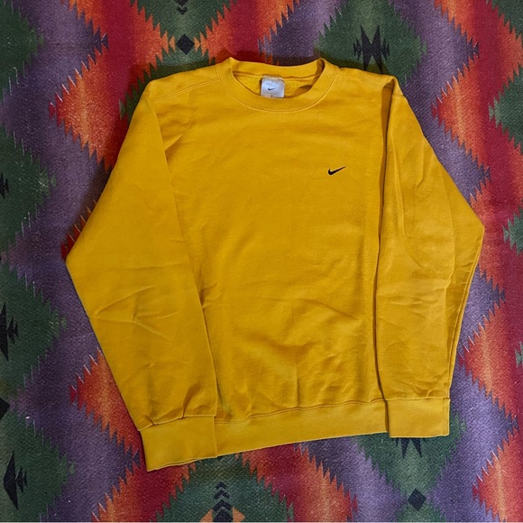 VINTAGE NIKE PULLOVER SWEATER SIZE MEDIUM GOOD CONDITION MUSTARD YELLOW - Picture 1 of 6